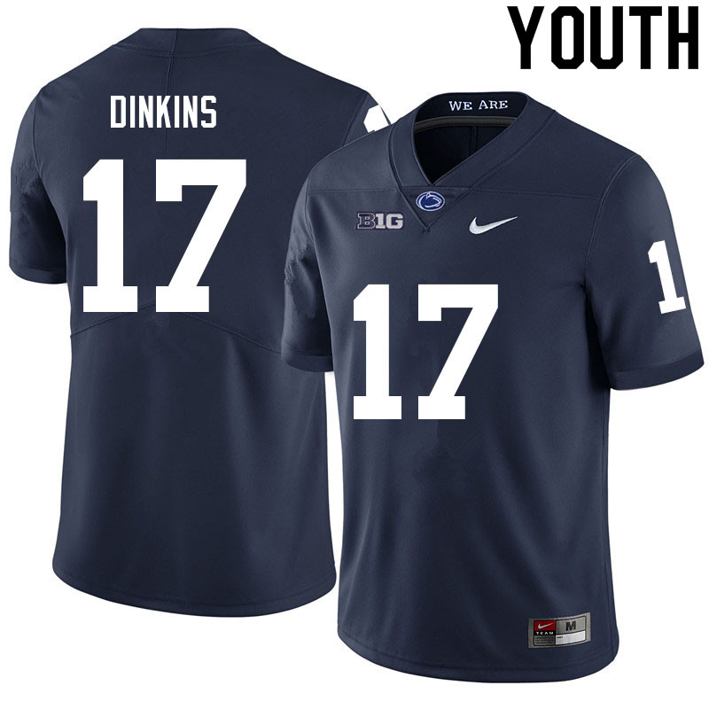 NCAA Nike Youth Penn State Nittany Lions Khalil Dinkins #17 College Football Authentic Navy Stitched Jersey KCP5398QQ